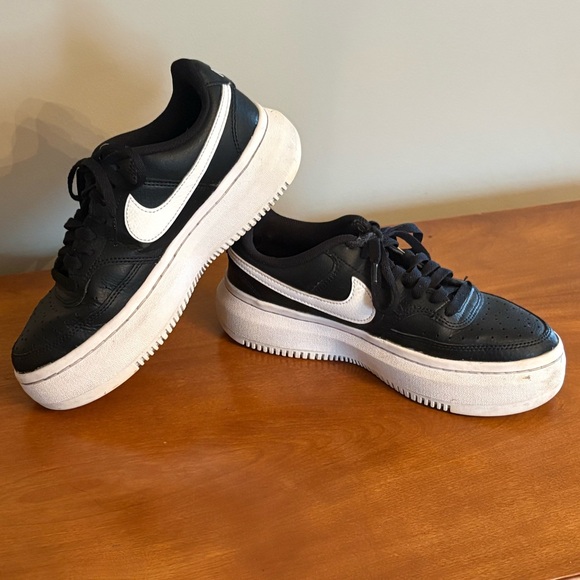 Nike Court Vision Alta Platform Sneakers Black/White Women's 8.5 - Picture 6 of 9